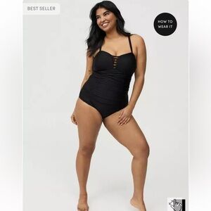 Torrid Black Lattice Swimsuit size 00